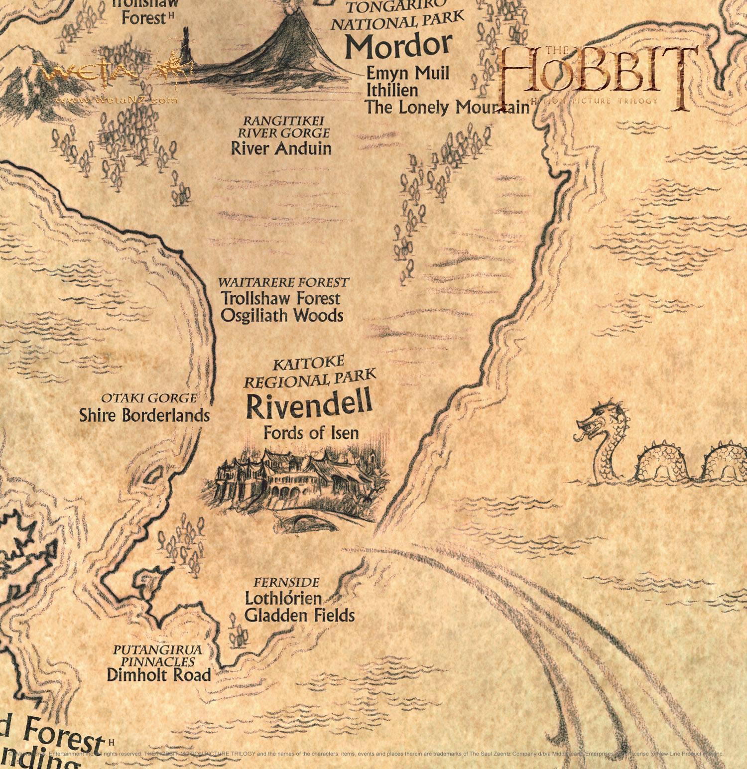 Refaça o trajeto dos filmes de Tolkien com este mapa