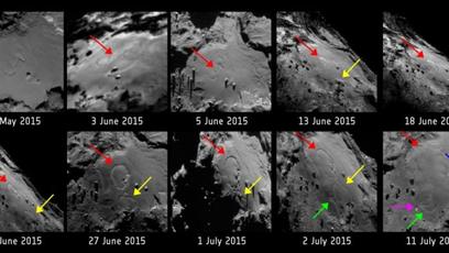 Fotos da sonda Rosetta revelam alterações estranhas na superfície do cometa