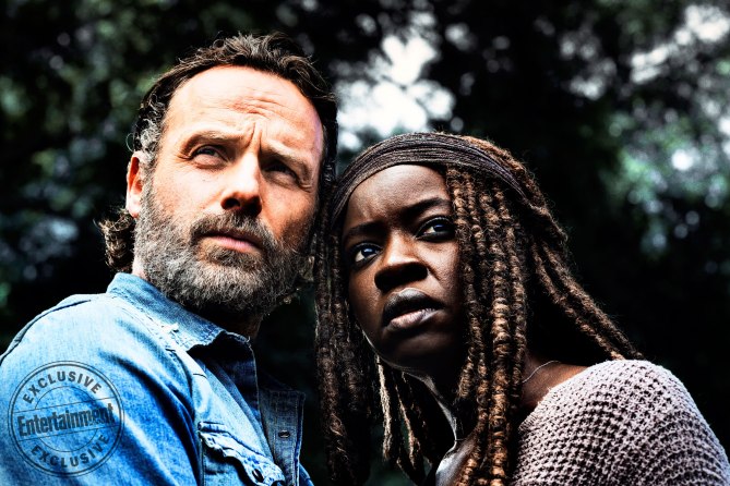 Andrew Lincoln as Rick Grimes, Danai Gurira as Michonne - The Walking Dead _ Season 8, Gallery - Photo Credit: Alan Clarke/AMC