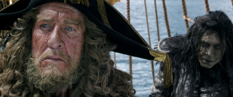 "PIRATES OF THE CARIBBEAN: DEAD MEN TELL NO TALES"..The villainous Captain Salazar (Javier Bardem) pursues Jack Sparrow (Johnny Depp) as he searches for the trident used by Poseidon..Ph: Film Frame..©Disney Enterprises, Inc. All Rights Reserved.