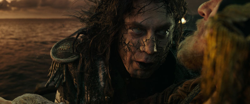 "PIRATES OF THE CARIBBEAN: DEAD MEN TELL NO TALES"..The villainous Captain Salazar (Javier Bardem) pursues Jack Sparrow (Johnny Depp) as he searches for the trident used by Poseidon..Ph: Film Frame..©Disney Enterprises, Inc. All Rights Reserved.