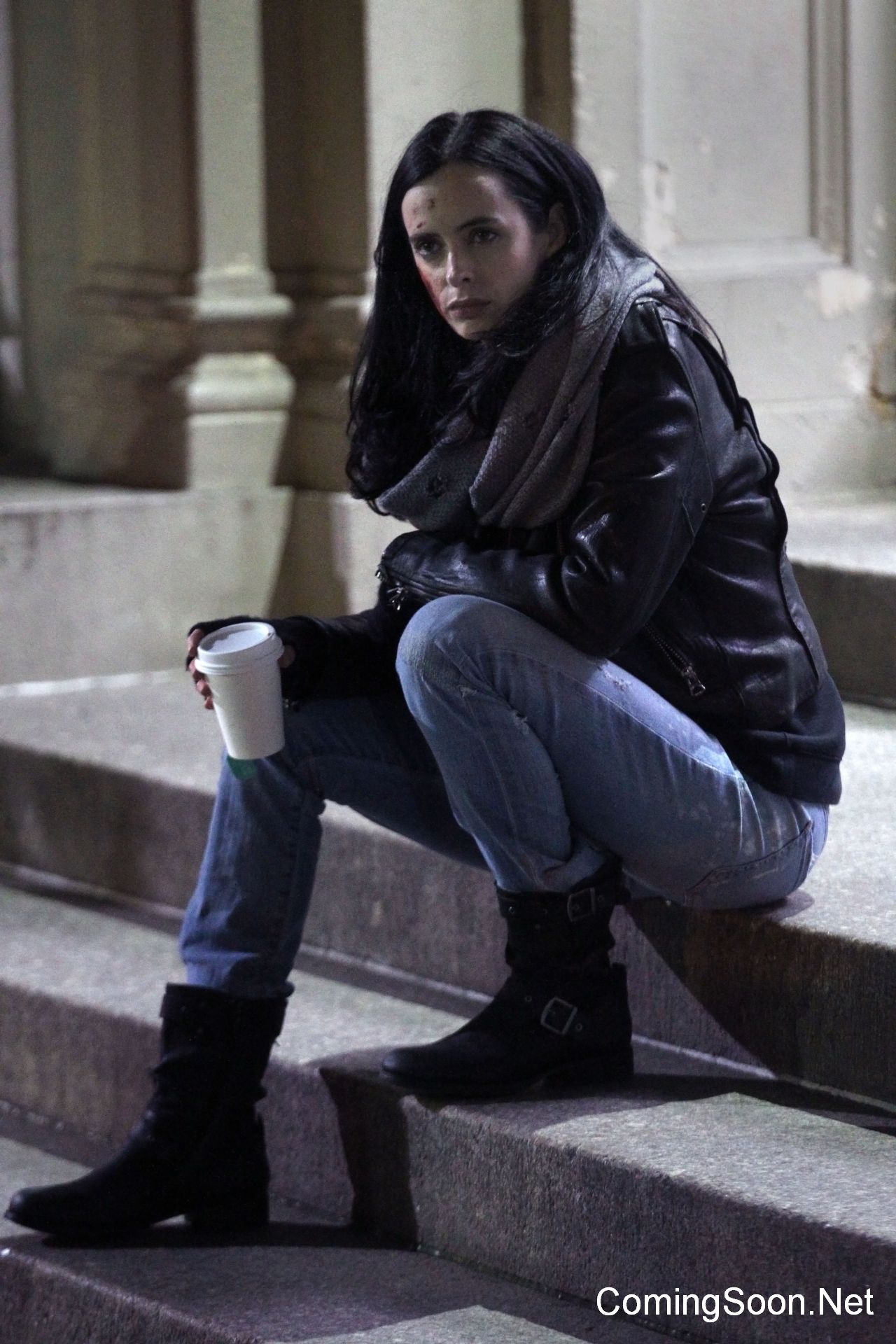 NEW YORK, NY - OCTOBER 31:  Krysten Ritter as Jessica Jones filming Marvel's "The Defenders" on October 31, 2016 in New York City.  (Photo by Steve Sands/GC Images)