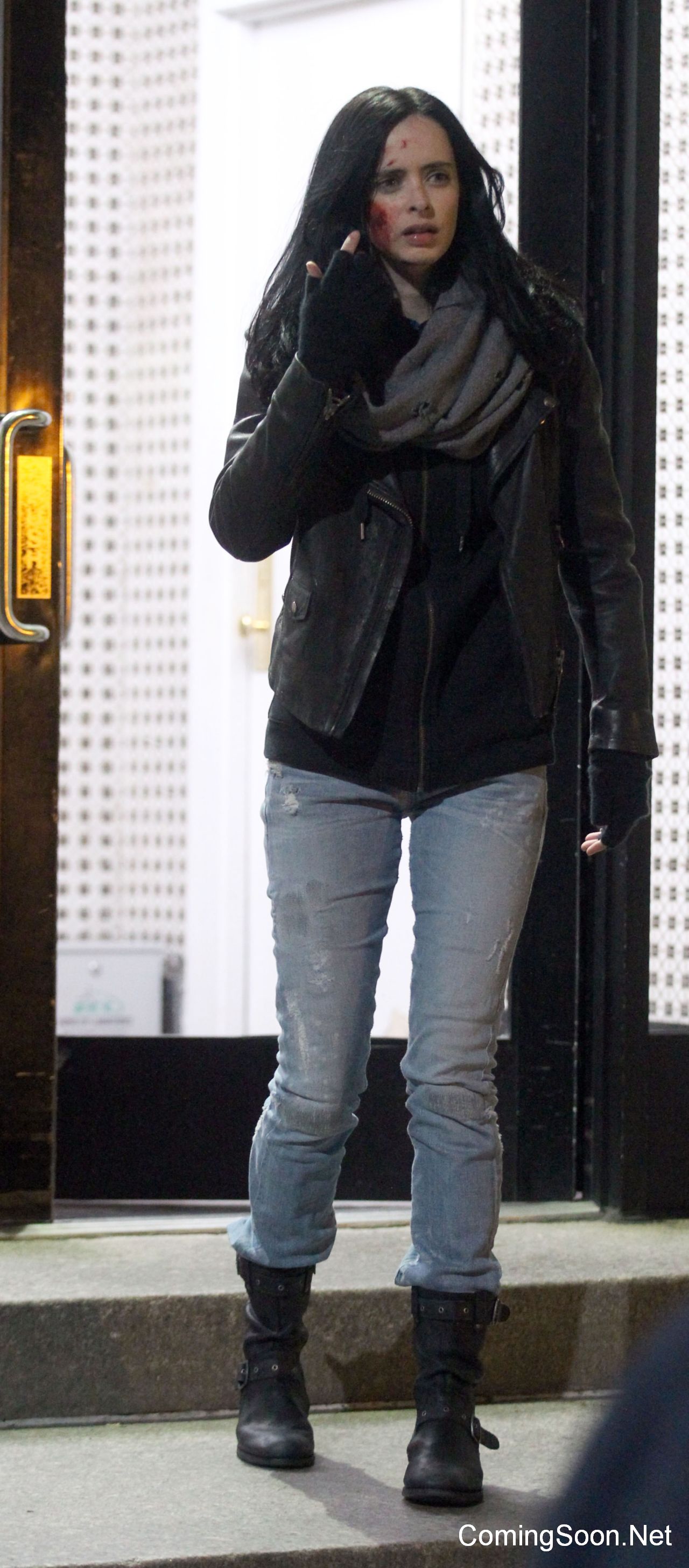 NEW YORK, NY - OCTOBER 31:  Krysten Ritter as Jessica Jones filming Marvel's "The Defenders" on October 31, 2016 in New York City.  (Photo by Steve Sands/GC Images)