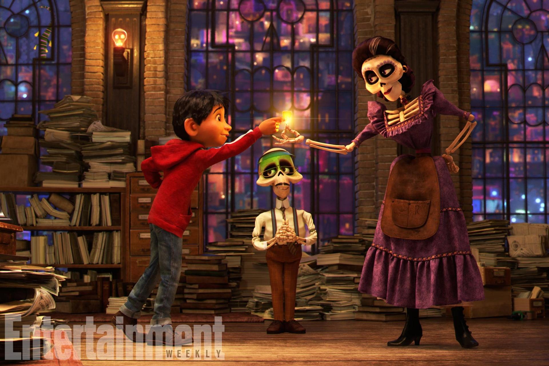 BLESSED? – Aspiring musician Miguel learns from the head clerk in the Department of Family Reunions in the Land of the Dead that he’ll need a blessing from a family member to return to the Land of the Living. But Miguel’s great-great-grandmother Mamá Imelda’s blessing comes with an unfortunate condition. Featuring Anthony Gonzalez as the voice of Miguel, Gabriel Iglesias as the voice of the clerk and Alanna Ubach as the voice of Mamá Imelda, Disney•Pixar’s “Coco” opens in U.S. theaters on Nov. 22, 2017. ©2017 Disney•Pixar. All Rights Reserved.