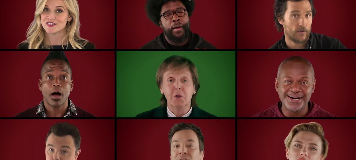 Jimmy Fallon, Paul McCartney, Matthew McCounaghey e o elenco de Sing cantam em vídeo