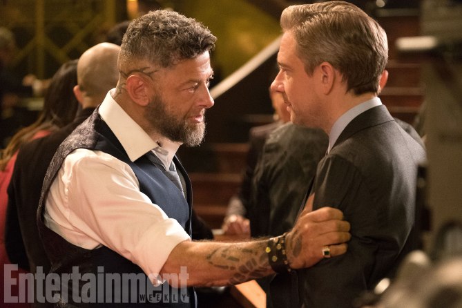 Marvel Studios' BLACK PANTHER
L to R: Ulysses Klaue (Andy Serkis) and Everett K. Ross (Martin Freeman)

Credit: Matt Kennedy/©Marvel Studios 2018