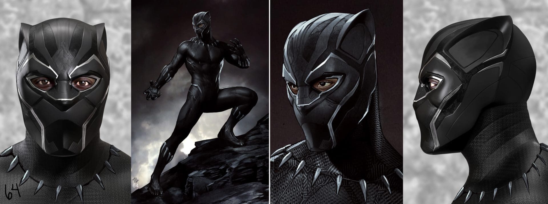 Marvel Studios' BLACK PANTHER

Black Panther Conceptual Character and Costume Design Sketch

Costume Design and Art: Ryan Meinderding and VisDev Team

©Marvel Studios 2018