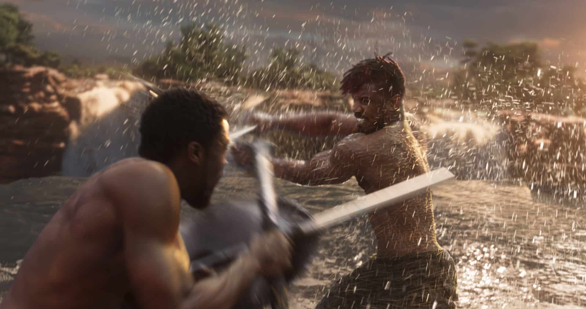 Marvel Studios' BLACK PANTHER..L to R: T'Challa/Black Panther (Chadwick Boseman) and Erik Killmonger (Michael B. Jordan)..Ph: Film Frame..©Marvel Studios 2018
