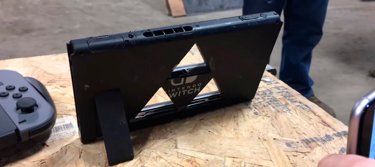 Assista a um Nintendo Switch ganhando uma Triforce com um jato de água pressurizado