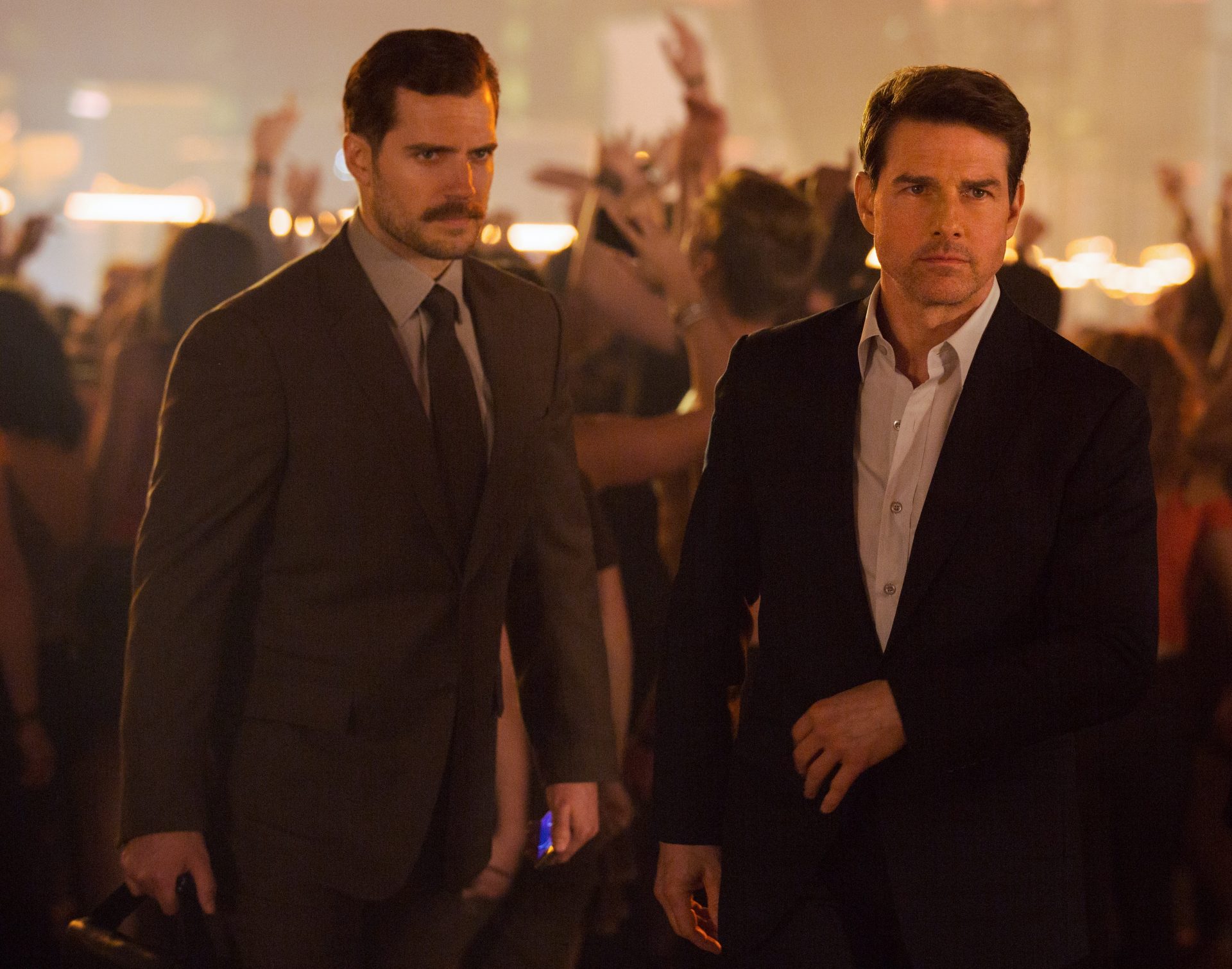Left to right: Henry Cavill as August Walker and Tom Cruise as Ethan Hunt in MISSION: IMPOSSIBLE - FALLOUT, from Paramount Pictures and Skydance.