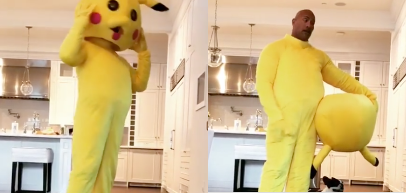 Quem é esse Pokémon? É o The Rock vestido de Pikachu!