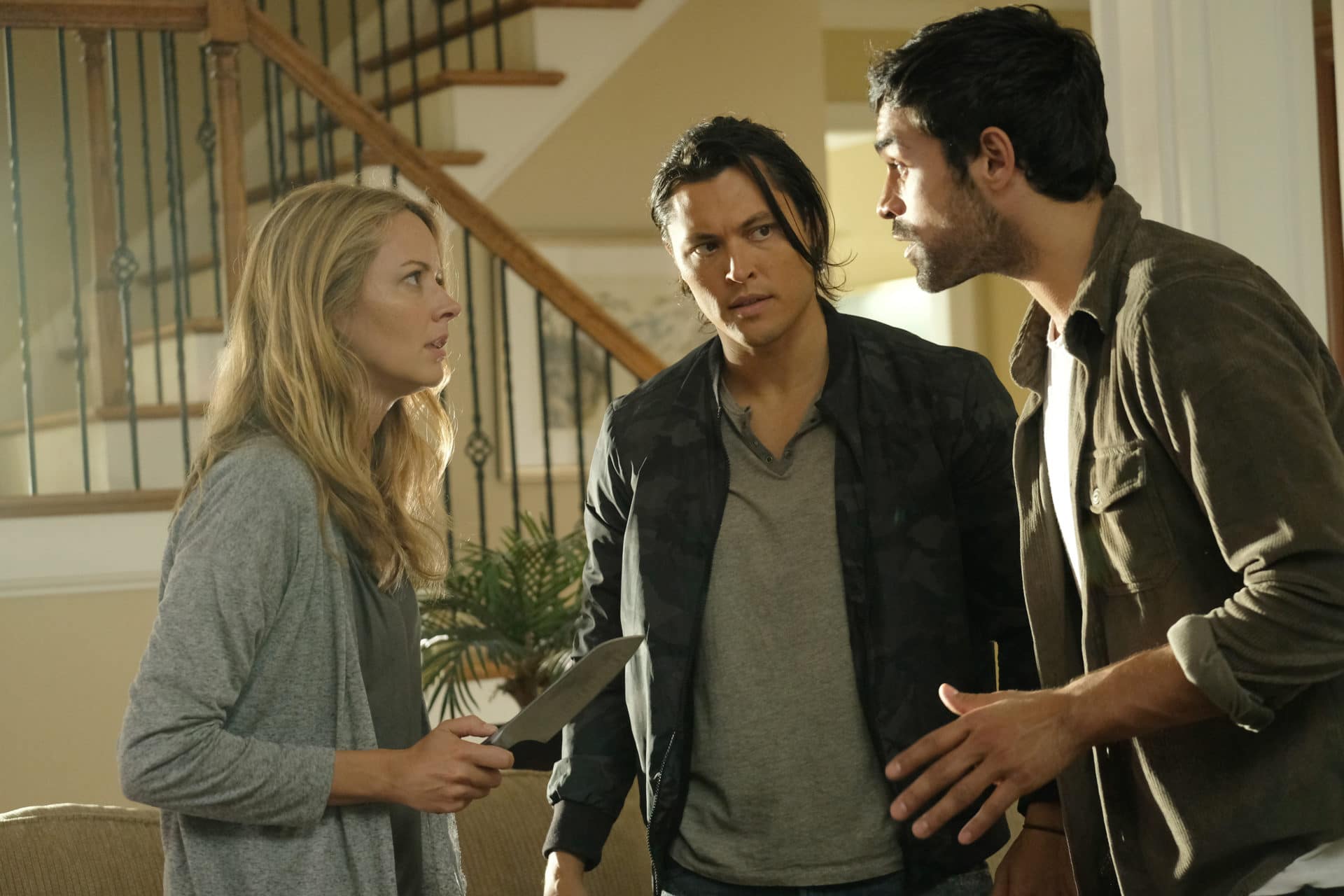 THE GIFTED:  L-R:  Amy Acker, Blair Redford and Sean Teale in the "eXodus" episode of THE GIFTED airing Monday, Oct. 16 (9:00-10:00 PM ET/PT) on FOX. ©2017 Fox Broadcasting Co. Cr: Eliza Morse/FOX