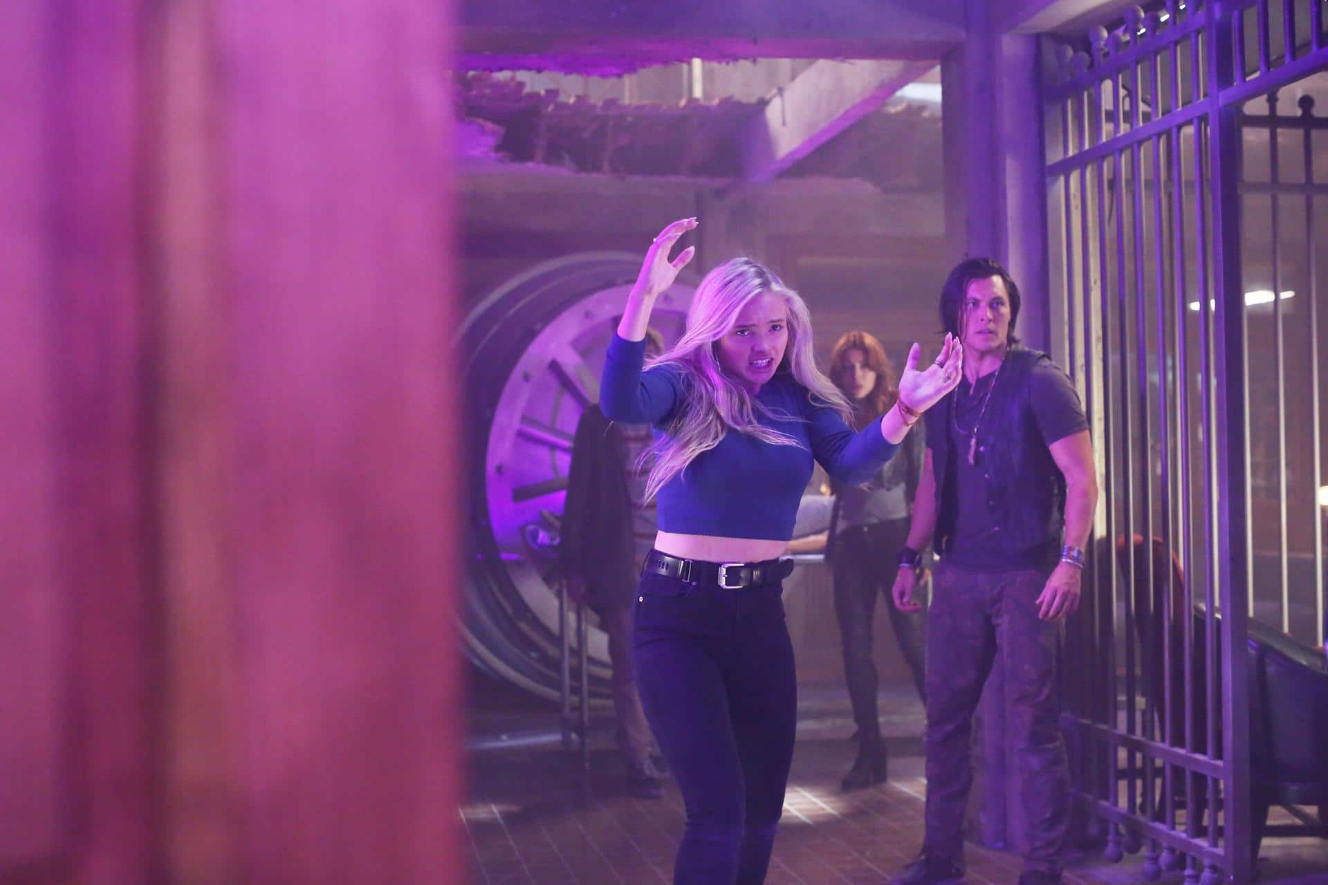 THE GIFTED:  L-R:  Natalie Alyn Lind, guest star Elaine Satine, and Blair Redford in the "A New World" episode of THE GIFTED airing Monday, Oct. 9 (9:00-10:00 PM ET/PT) on FOX.  ©2017 Fox Broadcasting Co.  Cr:  Eliza Morse/FOX