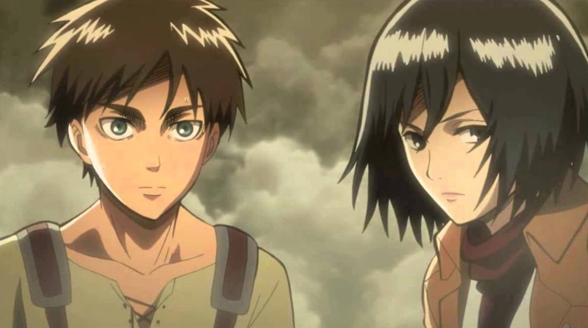 Dubladores de Eren e Mikasa Vendo SHINGEKI NO KYOJIN RESUMÃO (PARTE 4) 