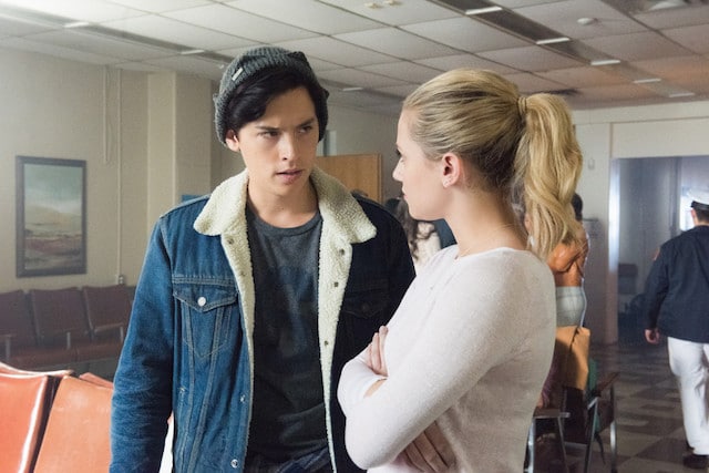 Riverdale -- "A Kiss Before Dying" -- Image Number: RVD201b_0067.jpg -- Pictured (L-R): Cole Sprouse as Jughead Jones and Lili Reinhart as Betty Cooper -- Photo: Dean Buscher/The CW -- ÃÂ© 2017 The CW Network. All Rights Reserved