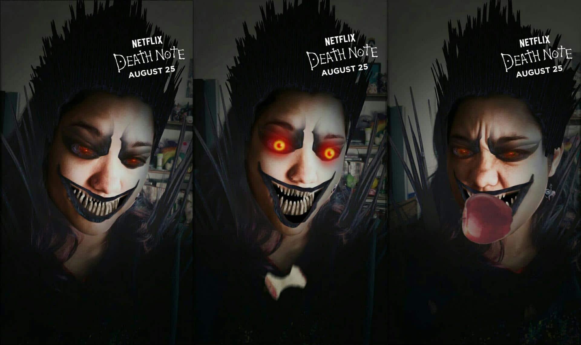 Agora o Snapchat tem um filtro que te deixa a cara do Ryuk de Death Note