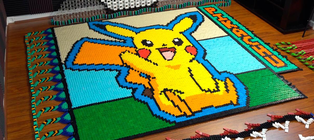 Veja belas artes de Pokémon formadas com mais de 20 mil peças de dominó