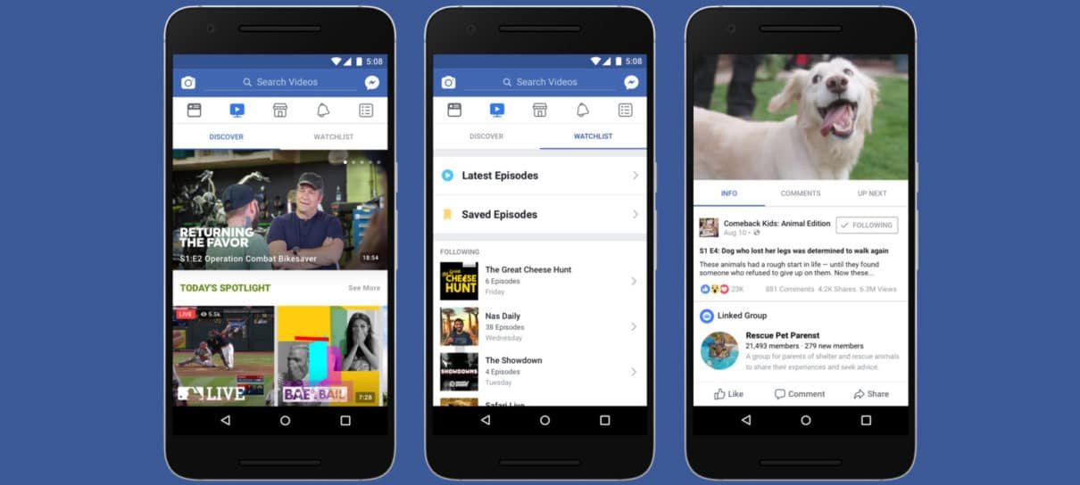 Facebook lança Watch, plataforma de vídeos para concorrer com o YouTube