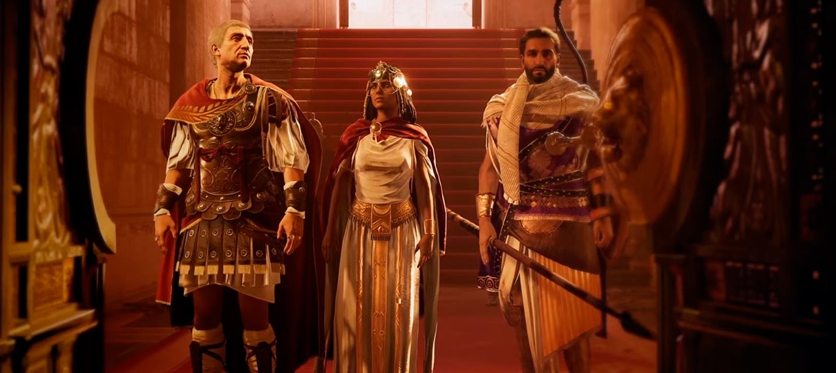 Assassin’s Creed Origins mostra disputa entre Cleópatra, César e Ptolomeu em novo trailer