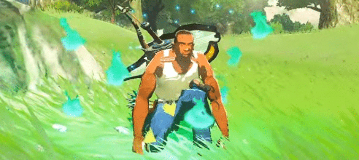 Colocaram o CJ, de GTA: San Andreas, em Zelda: Breath of the Wild