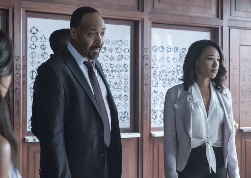 The Flash -- "The Flash Reborn" -- Image Number: FLA401a_0141b.jpg -- Pictured (L-R) Jesse L. Martin as Detective Joe West and Candice Patton as Iris West -- Photo: Katie Yu/The CW -- ÃÂ© 2017 The CW Network, LLC. All rights reserved.
