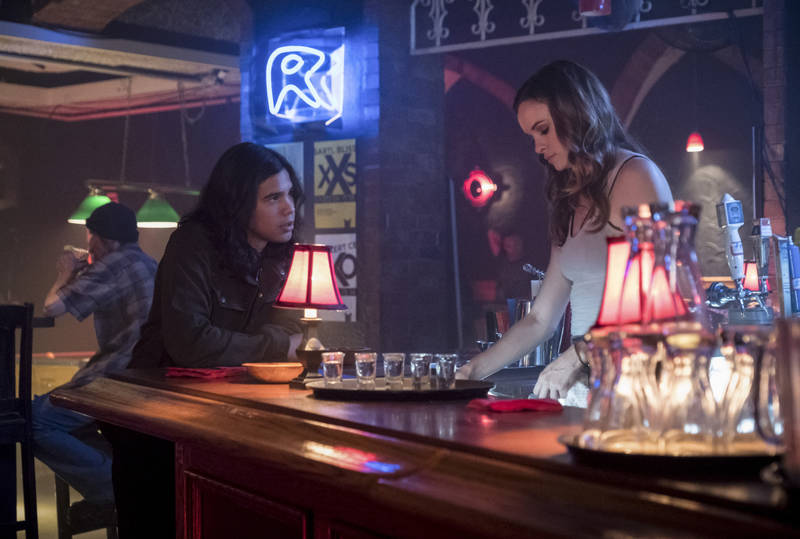 The Flash -- "The Flash Reborn" -- Image Number: FLA401b_0184b.jpg -- Pictured (L-R): Carlos Valdes as Cisco Ramon and Danielle Panabaker as Caitlin Snow -- Photo: Katie Yu /The CW -- ÃÂ© 2017 The CW Network, LLC. All rights reserved.