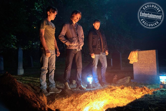 Supernatural 
"The Big Empty"
(L-R): Alexander Calvert as Jack, Jared Padalecki as Sam and Jensen Ackles as Dean
