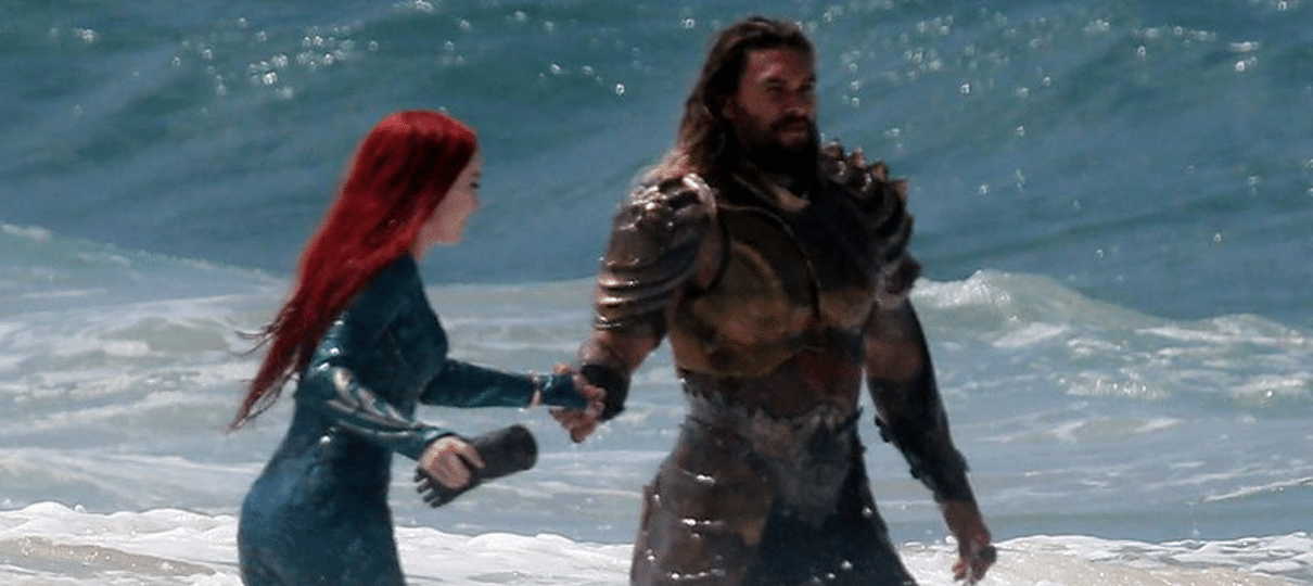 Aquaman e Mera curtem uma praia em novas fotos de bastidores