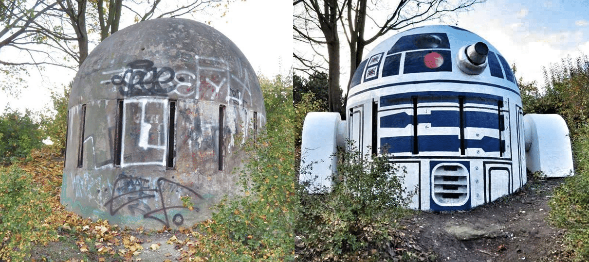 Artista transforma bunker nuclear em um R2-D2 gigante!