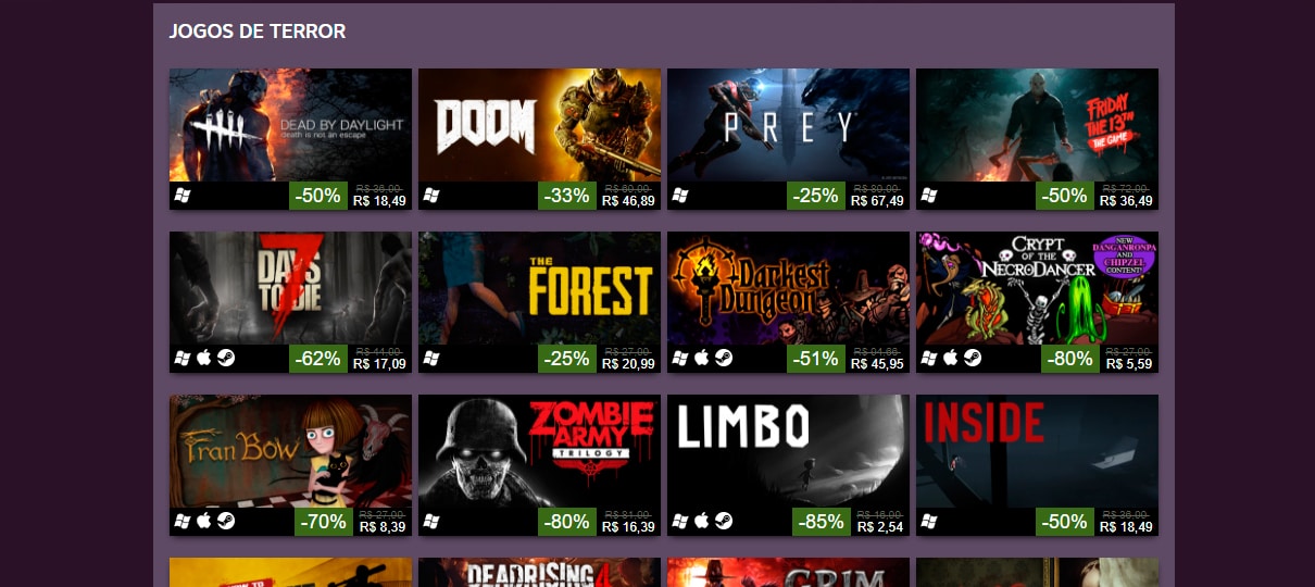 Doom, Resident Evil 7 e outros jogos estão com desconto na promoção de Halloween no Steam