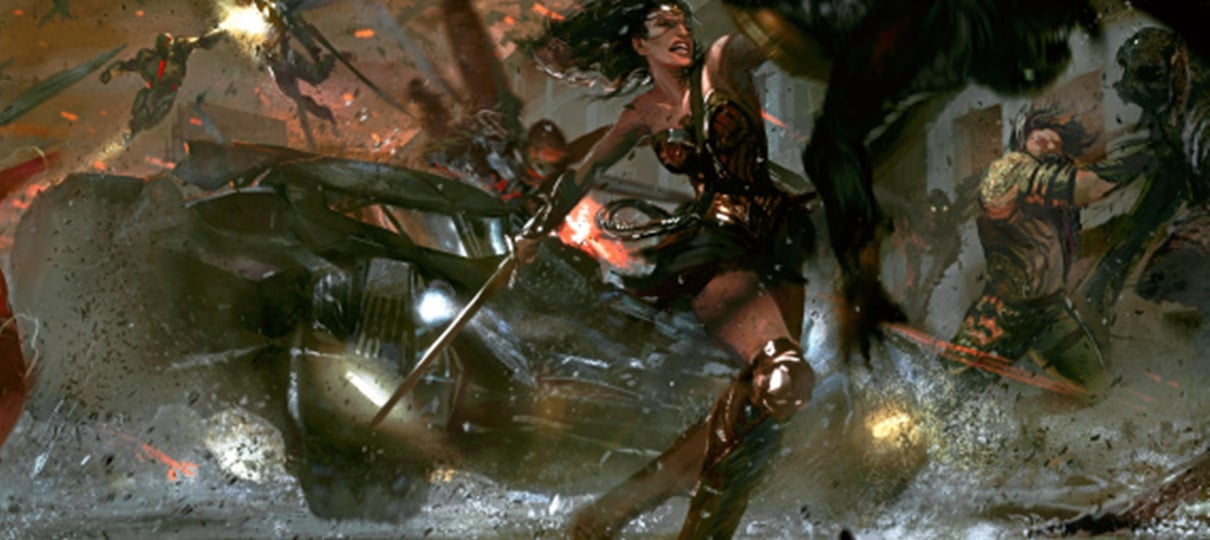 Liga da Justiça | Artes conceituais destacam os heróis lutando contra os parademônios