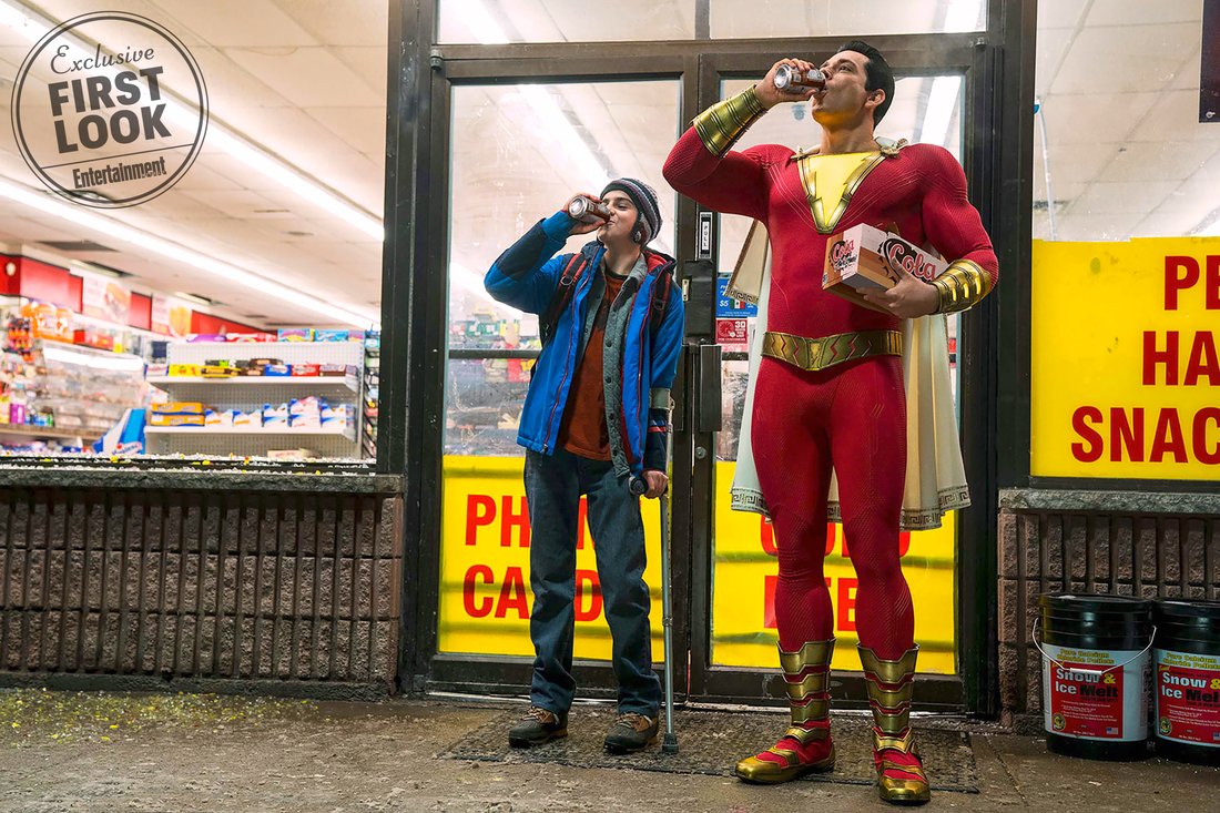 SHAZAM!
(L-r) JACK DYLAN GRAZER as Freddy Freeman and ZACHARY LEVI as Shazam