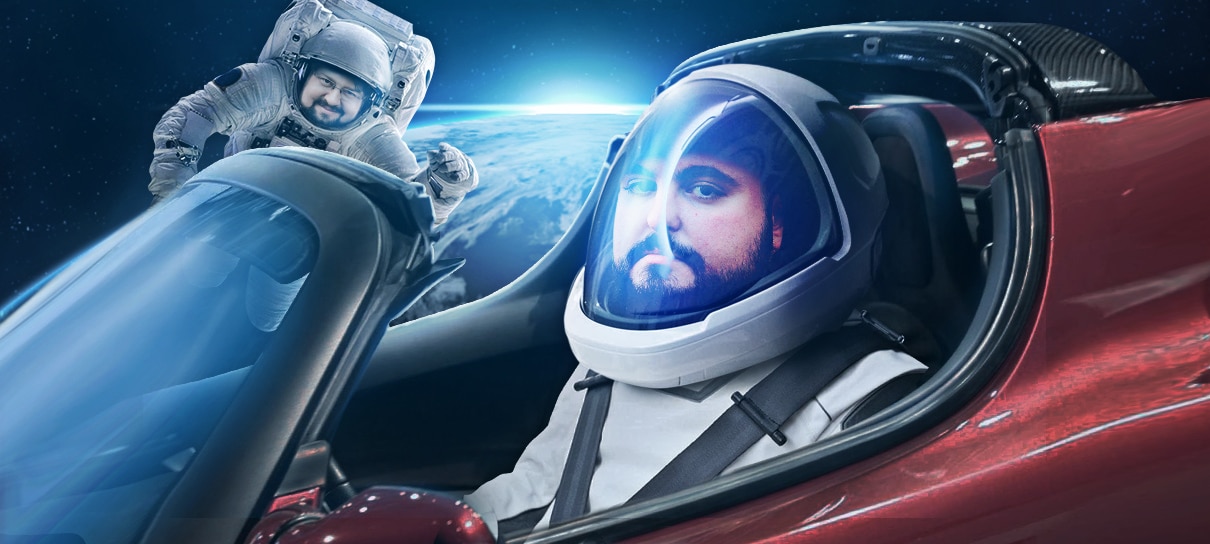 Tem um carro no espaço!