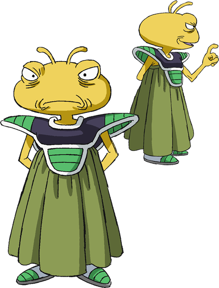 Um personagem de desenho animado com um copo verde que diz dragon ball super  nele.