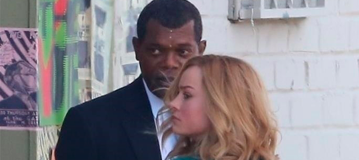 Capitã Marvel e Nick Fury são destaques em novas fotos e vídeo dos bastidores