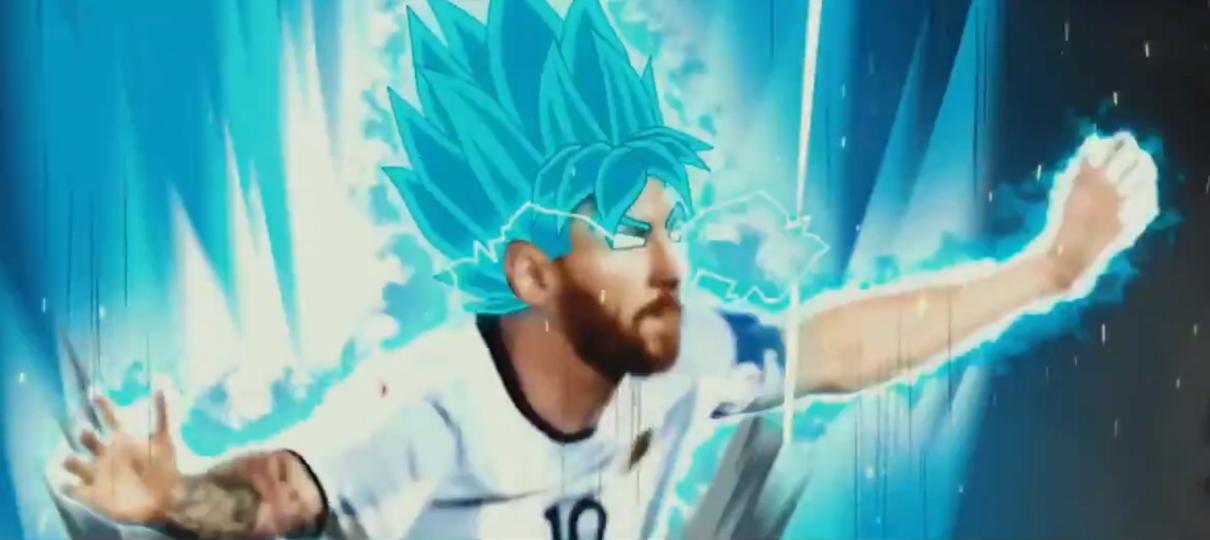 Vídeo mostra Messi se transformando em Super Saiyajin Blue