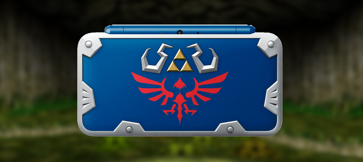 É perigoso ir sozinho, leve esse New Nintendo 2DS XL inspirado no Hylian Shield com você