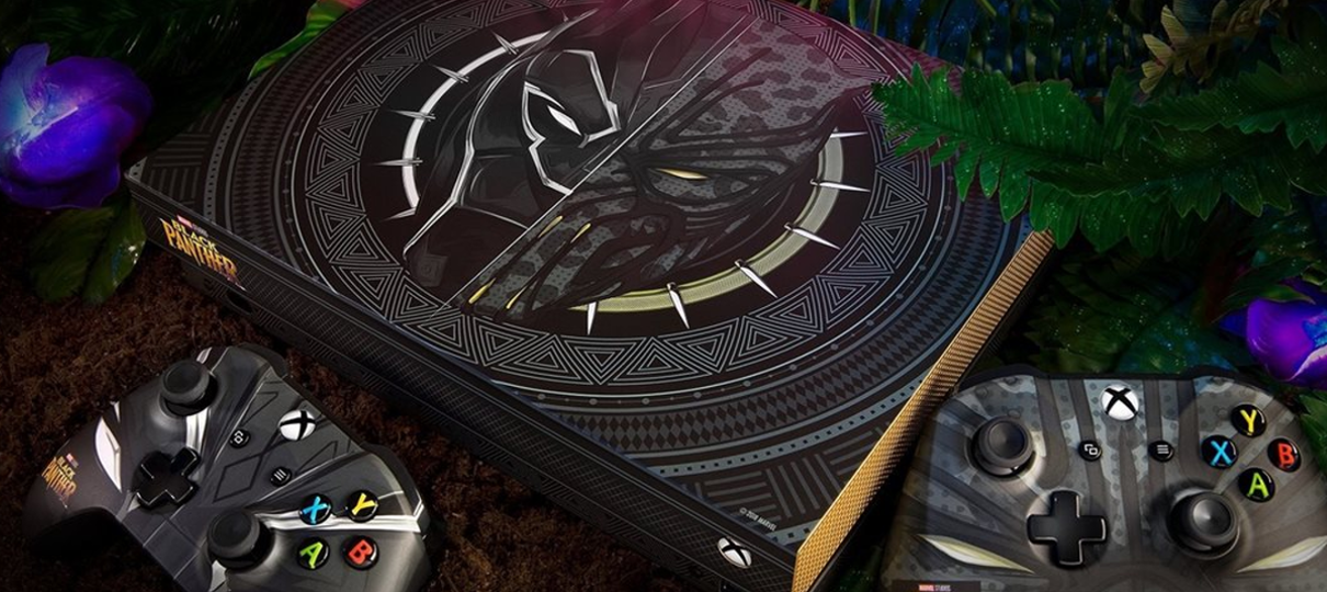 Microsoft lança edição limitada de Xbox One X inspirada em Pantera Negra