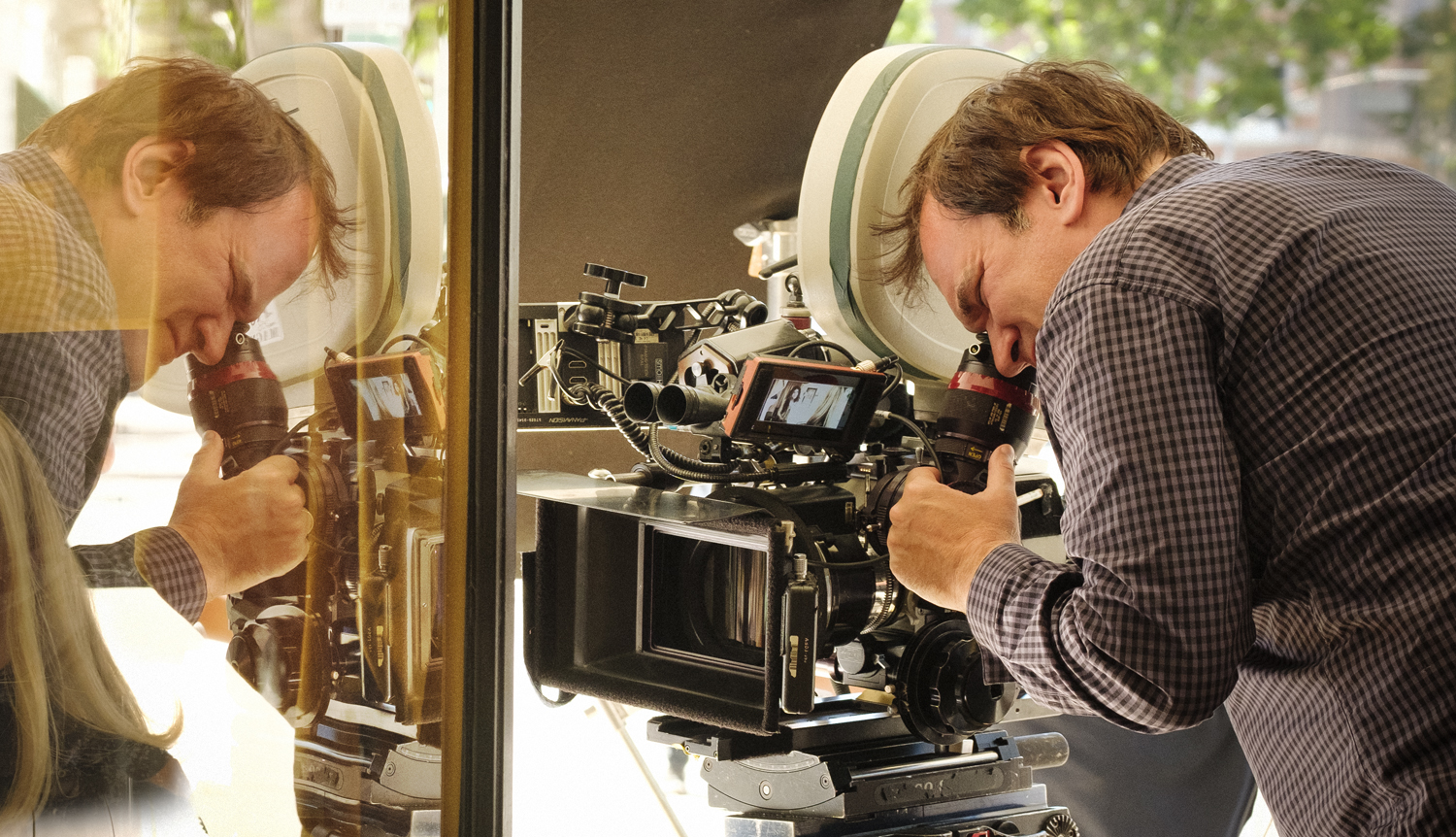 Quentin Tarantino directing a scene from ONCE UPON A TIME IN HOLLYWOOD.