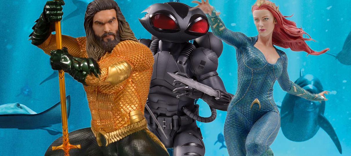 Aquaman, Arraia Negra e Mera ganham estatuetas de luxo na SDCC 2018