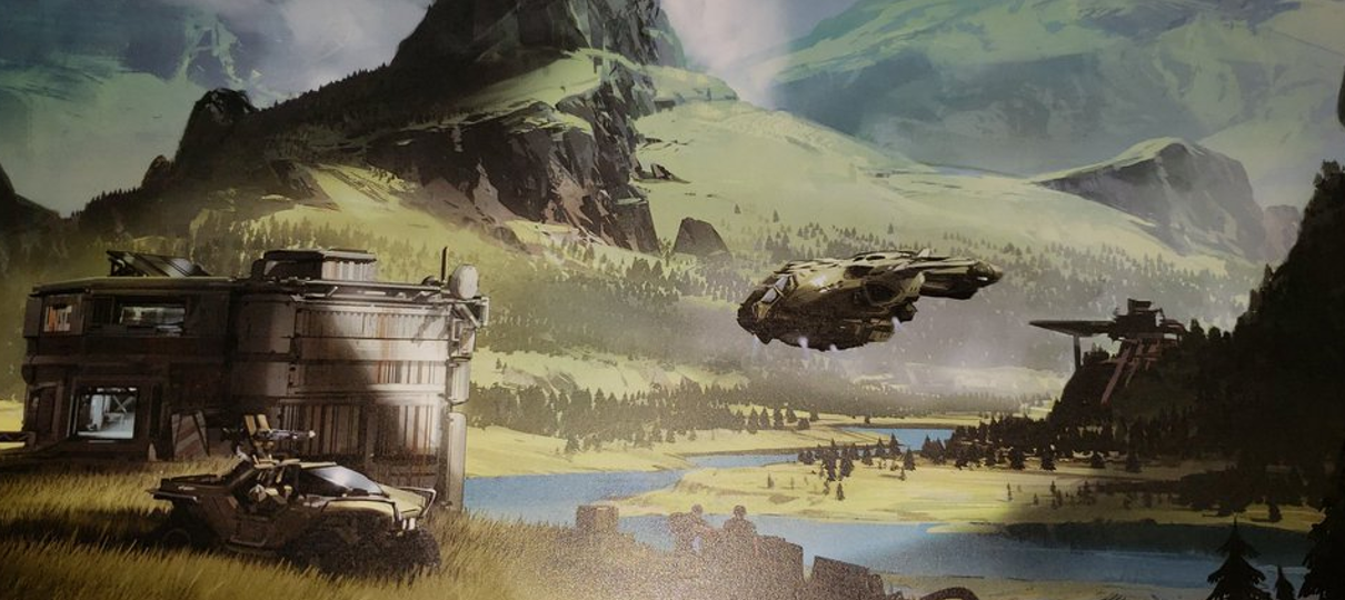 Arte conceitual de Halo Infinite mostra a imensidão dos cenários do jogo
