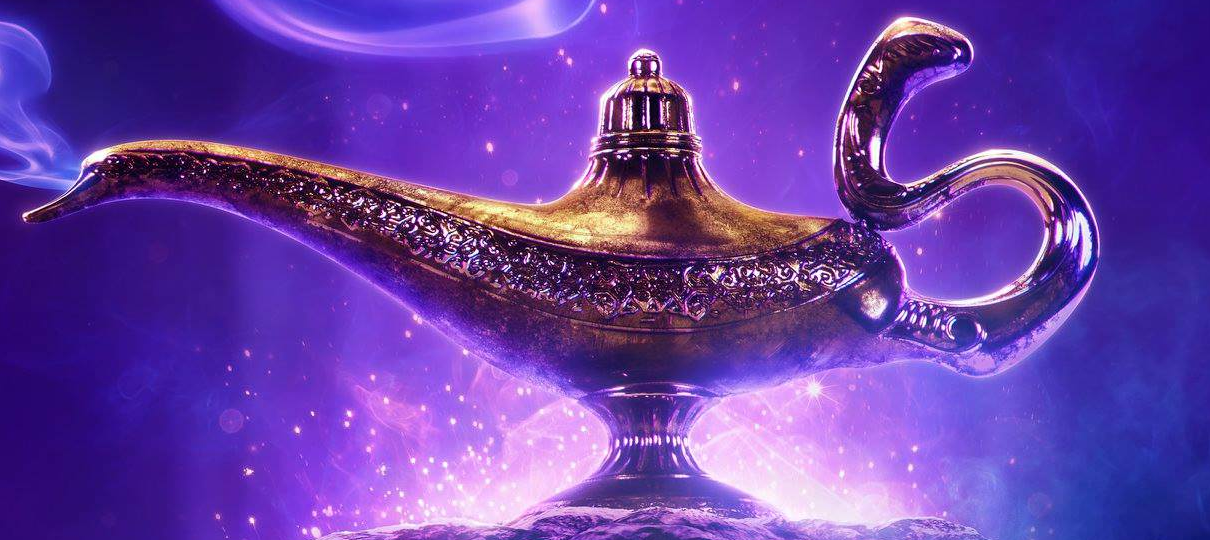Gênio está saindo da lâmpada em primeiro cartaz de Aladdin - Jovem Nerd