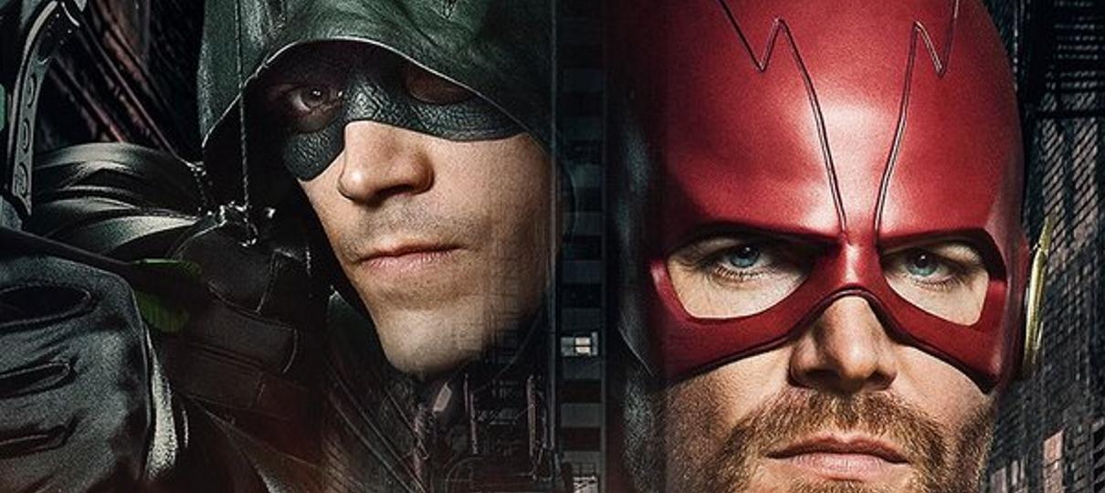 Arrow vira Flash e Flash vira Arrow em pôster do crossover das séries da DC