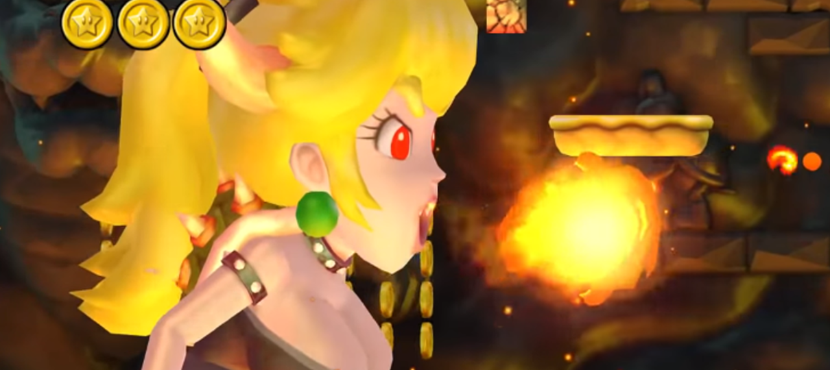 Bowsette é o chefão final de New Super Mario Bros. em mod feito por fã