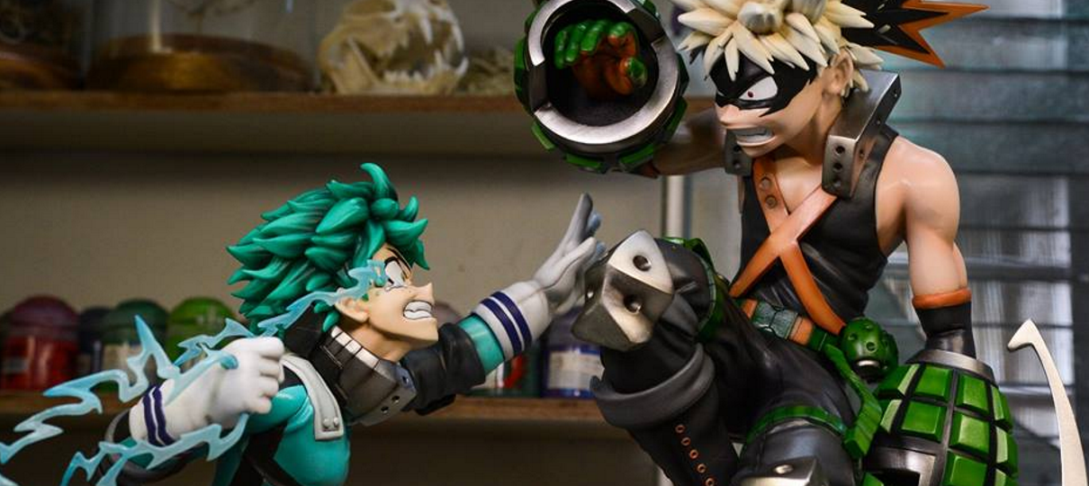 Esse diorama da luta entre Deku e Bakugo é absurdamente detalhado