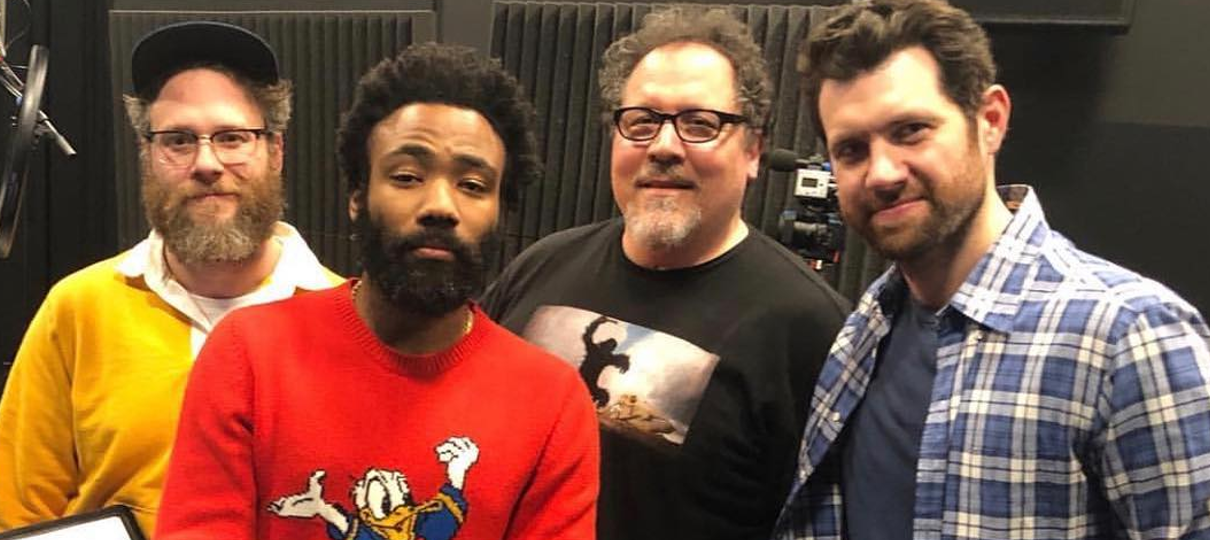 Seth Rogen e Donald Glover estão em foto de bastidores do live-action de Rei Leão
