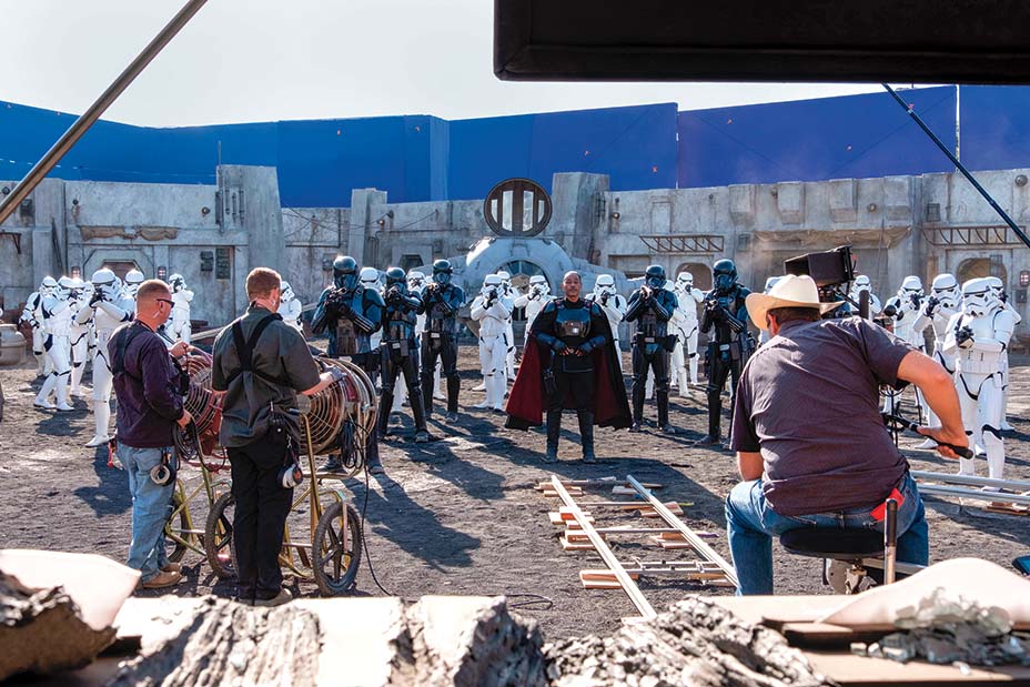 Giancarlo Esposito on the set of THE MANDALORIAN