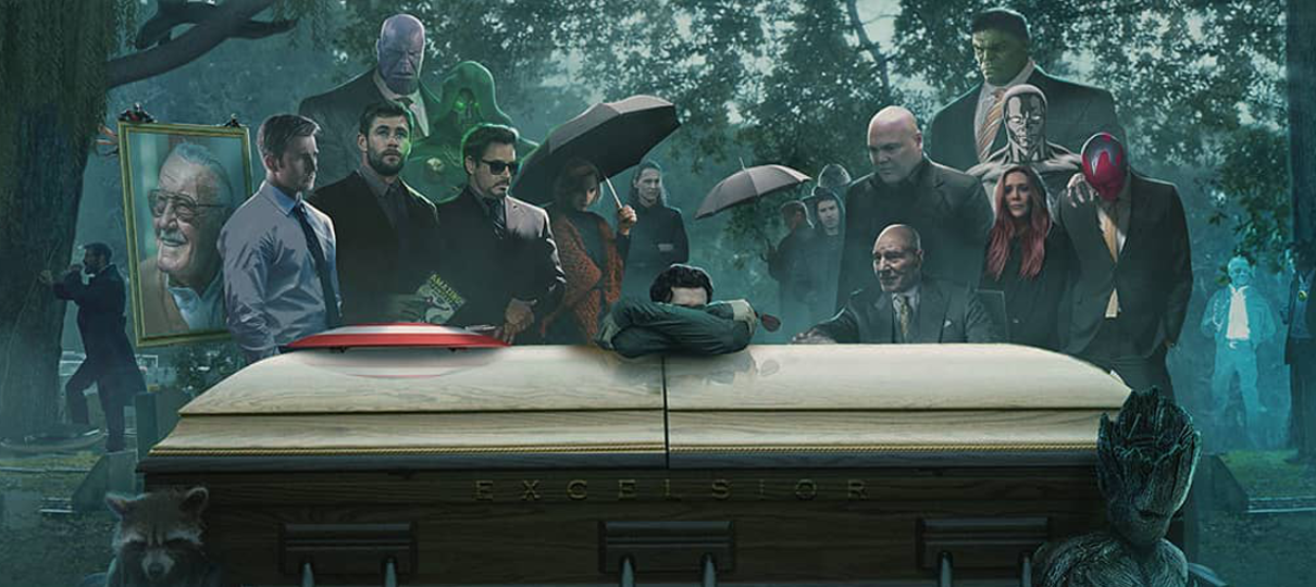 Heróis comparecem ao funeral de Stan Lee em arte de BossLogic - Jovem Nerd