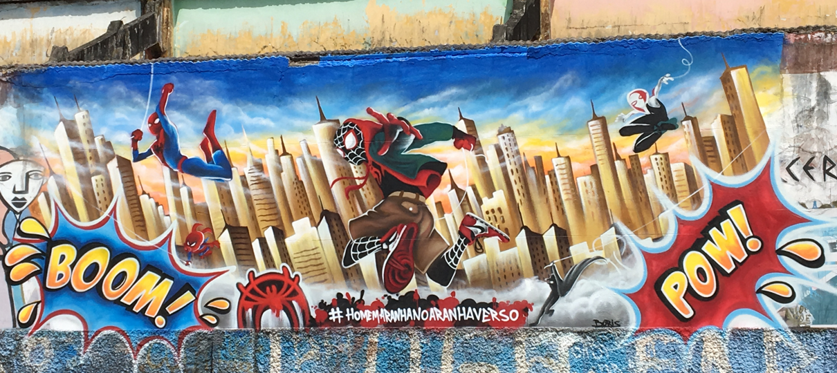 Homem-Aranha: no Aranhaverso é tema de grafites em seis estados do Brasil