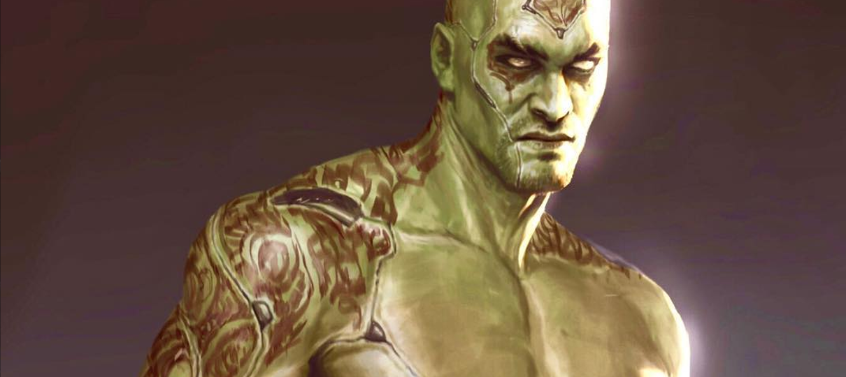 Arte conceitual mostra Jason Momoa como Drax em Guardiões da Galáxia